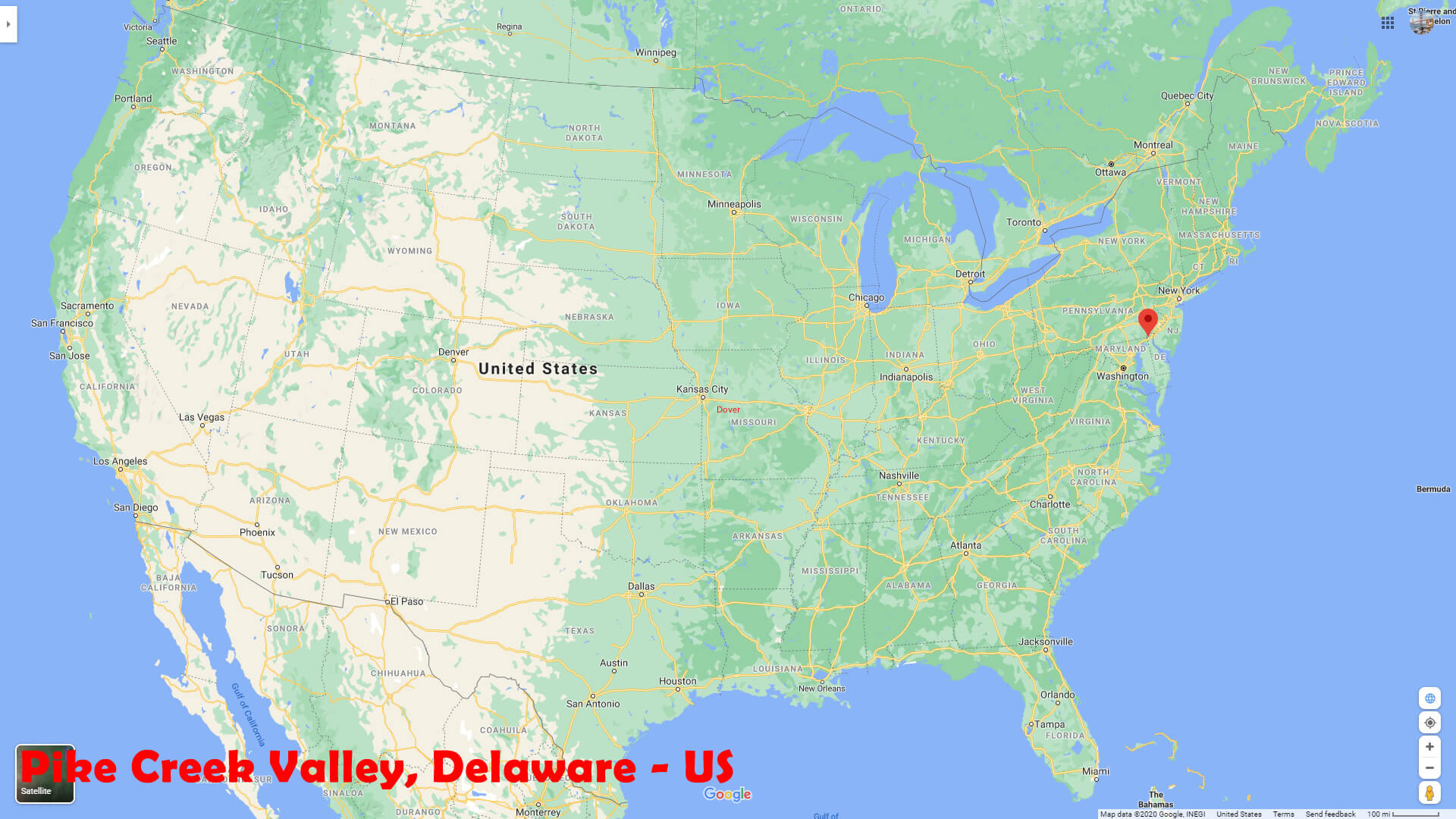 Pike Creek Valley Location Map Delaware US